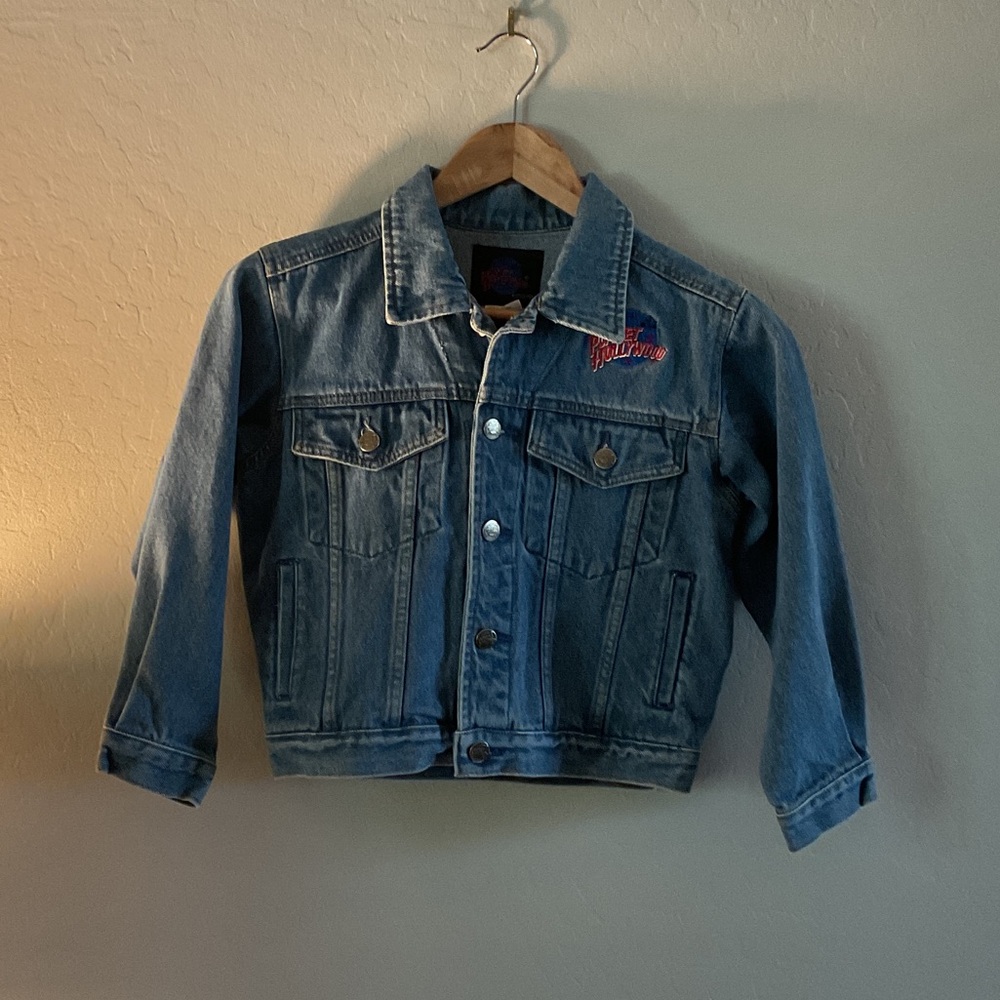 Blue Denim Jacket with Embroidered Logo